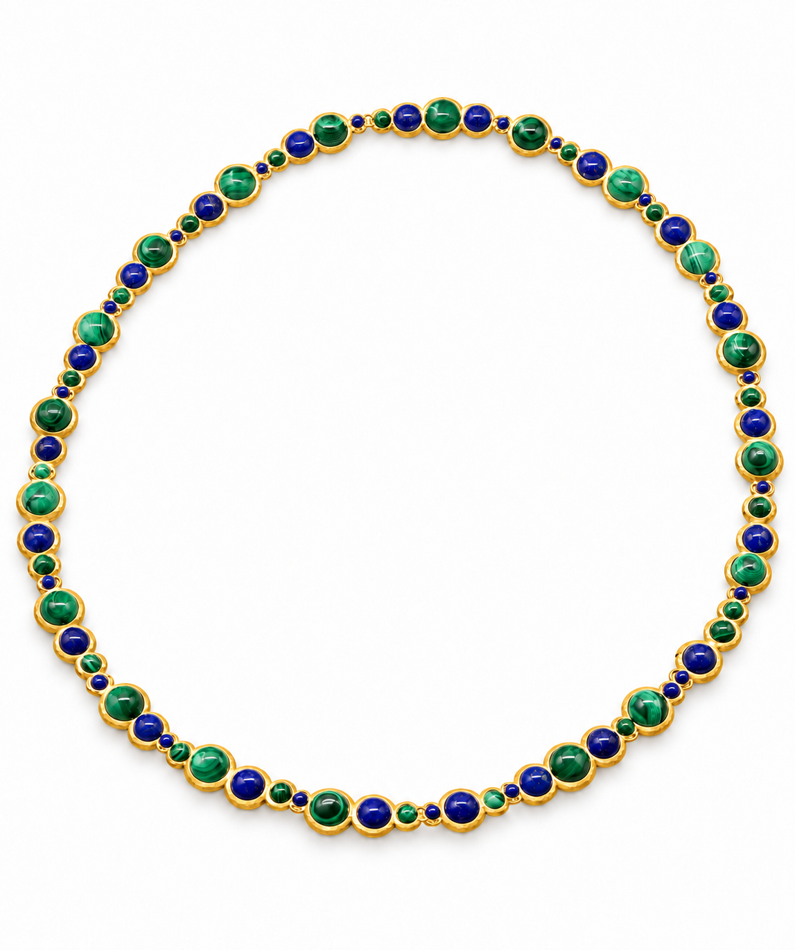 Blue Lapis and Green Malachite Bubble Necklace