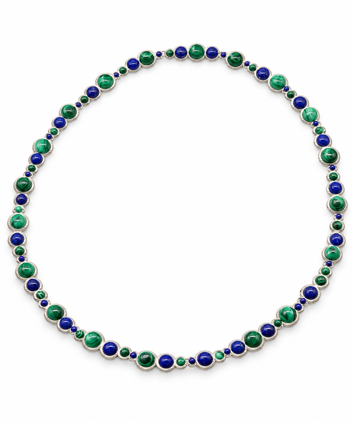 Blue Lapis and Green Malachite Bubble Necklace