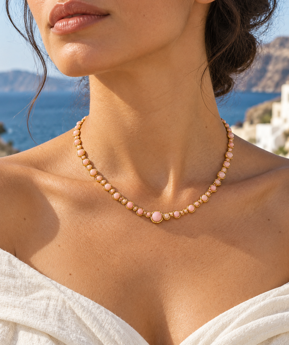 Pink Opal Bubble Necklace