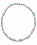 Blue Larimer and Pink Opal Bubble Necklace