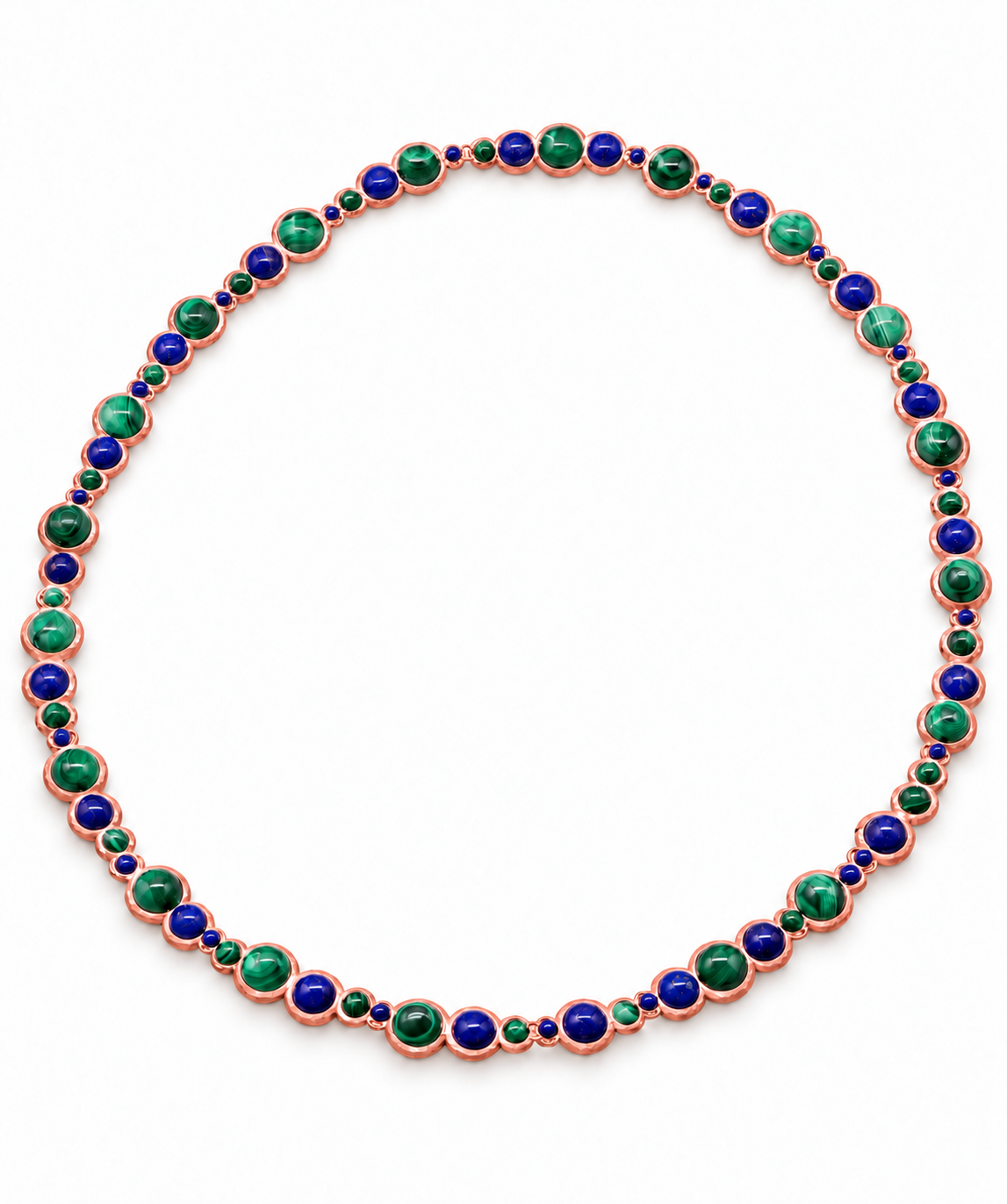 Blue Lapis and Green Malachite Bubble Necklace