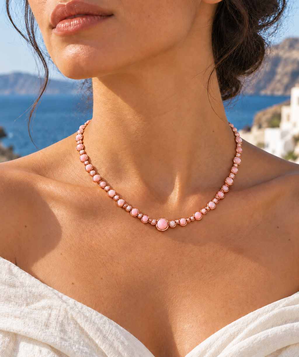 Pink Opal Bubble Necklace