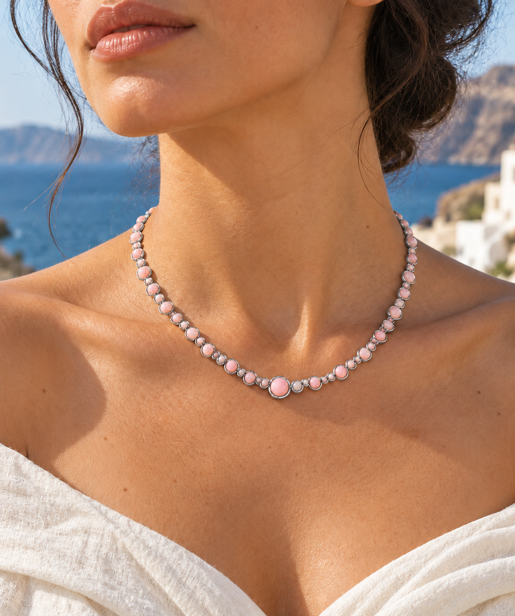 Pink Opal Bubble Necklace