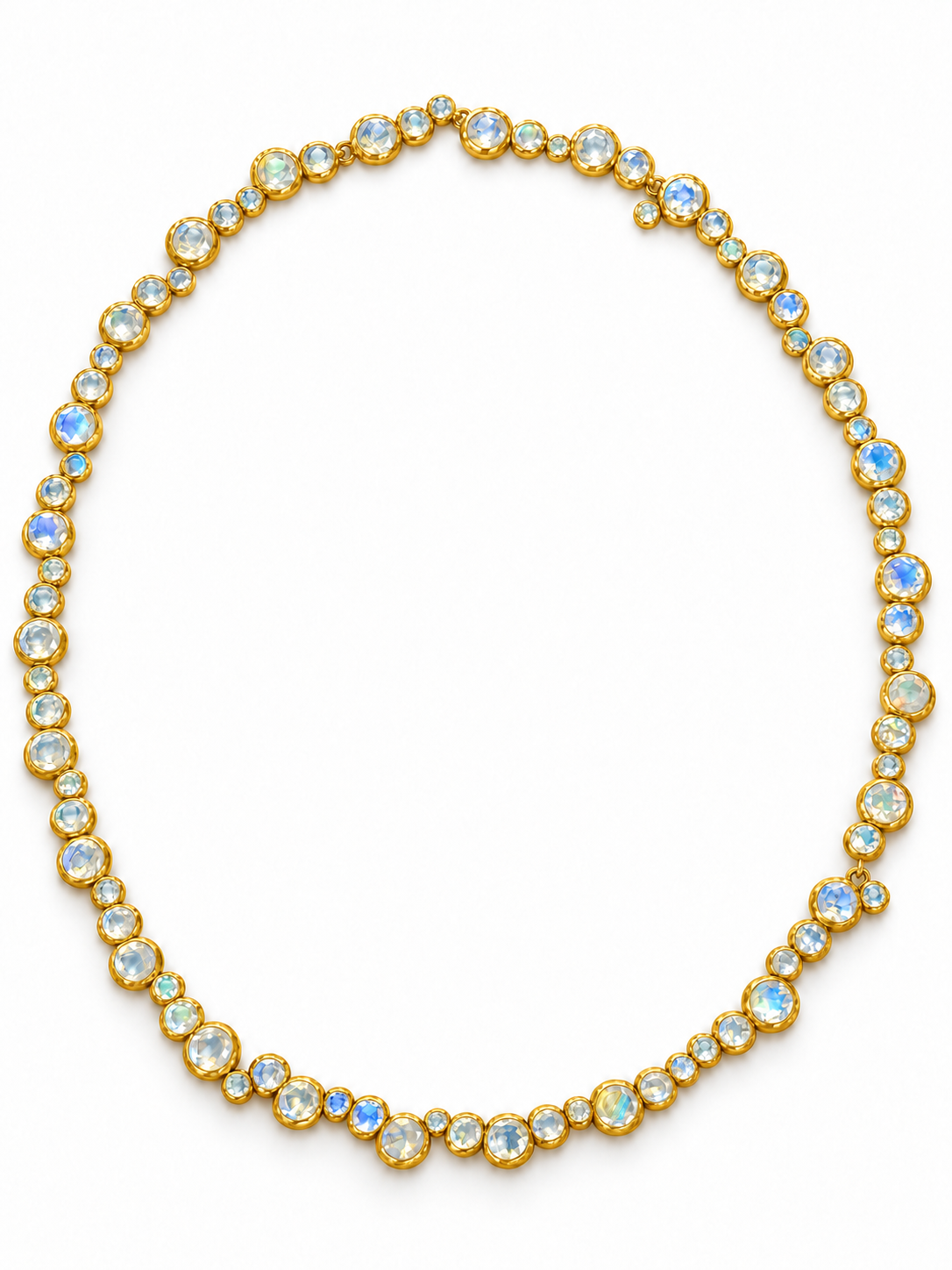 Rainbow Moonstone Bubble Necklace