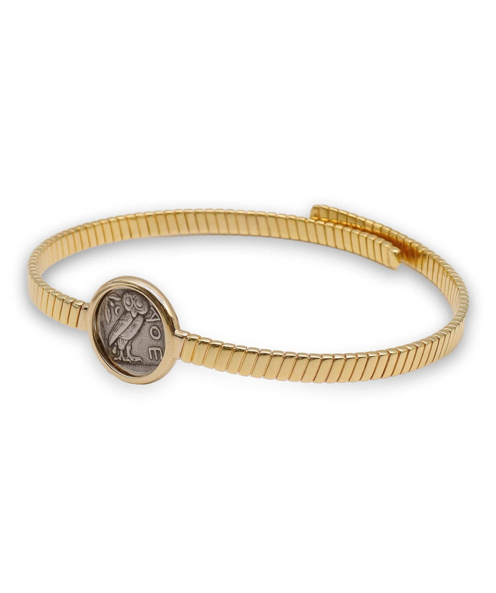 Ancient Greek Coin Tubogas Choker Silver 18ct Gold Vermail 400BC Coin