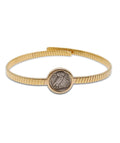Ancient Greek Coin Tubogas Choker Silver 18ct Gold Vermail 400BC Coin